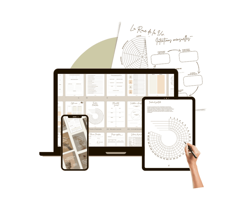 image montrant la bibliothèque de pdf sur tout les supports visuels: téléphone, tablette et pc portable
