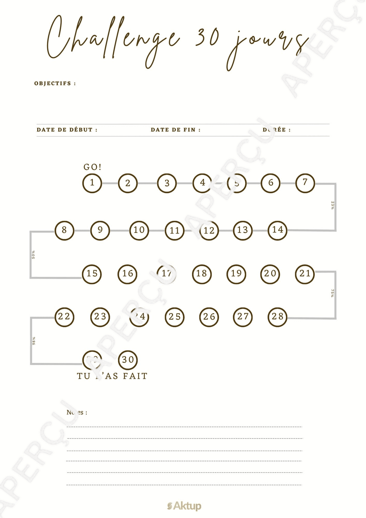Aperçu du PDF Challenge 30 jours
