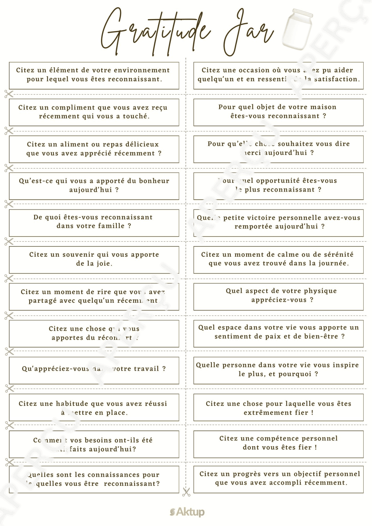 Aperçu du PDF Gratitude Jar