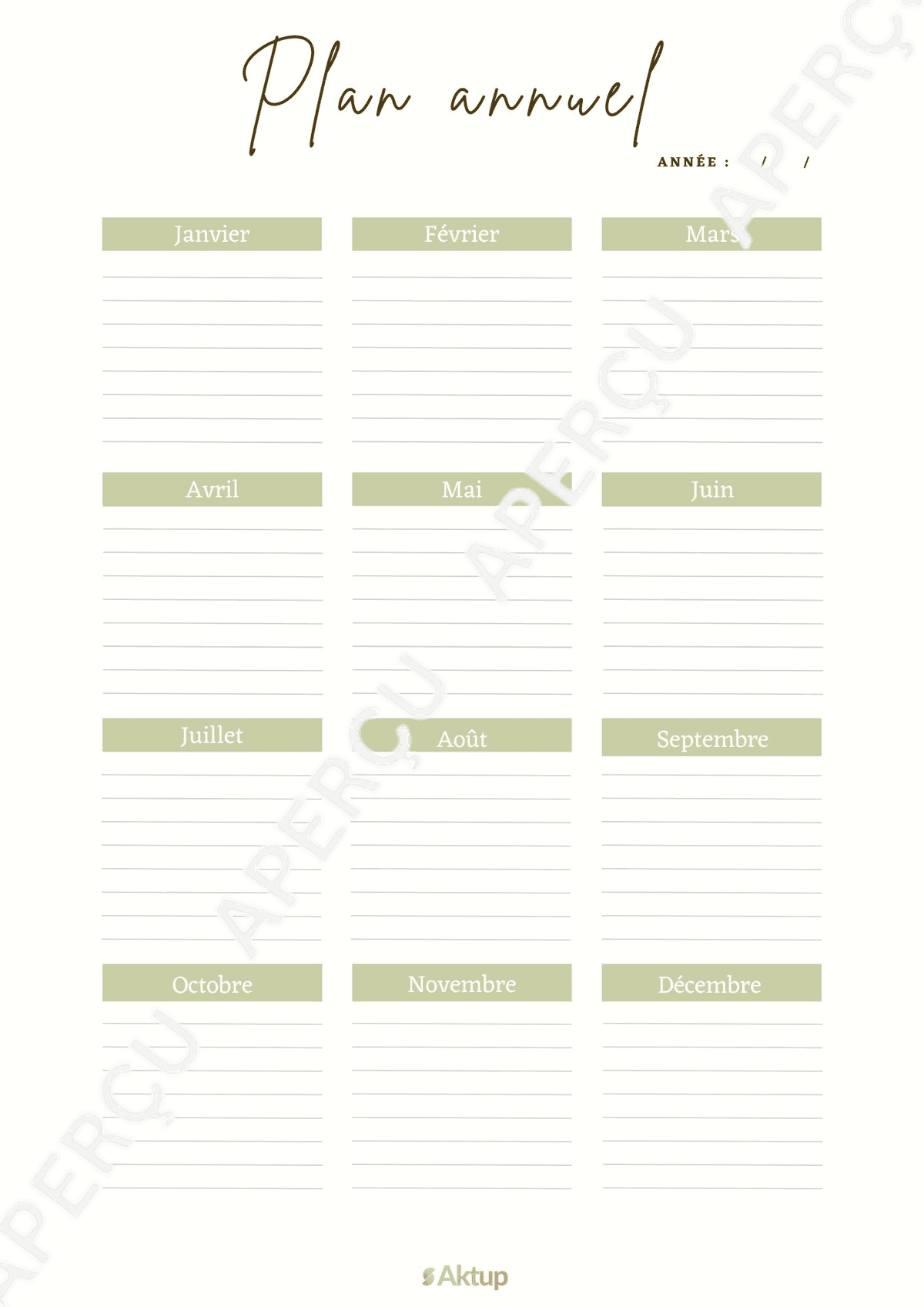 Aperçu du PDF Plan annuel